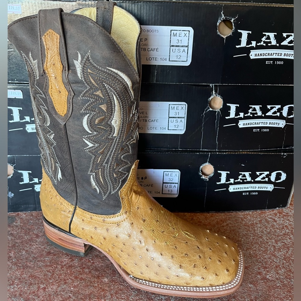Lazo Boots original ostrich boots